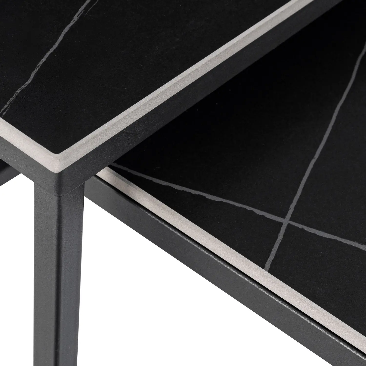 Set masute pentru reviste Mebel Elite Tenor (Black Marble/Black) - 5