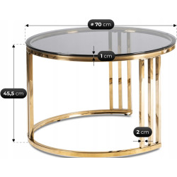 Set masute pentru reviste Mebel Elite Triton (Grey/Gold) Thumb