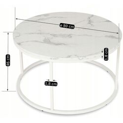 Masa pentru reviste Mebel Elite Agnes Max (White Marble/White) Thumb