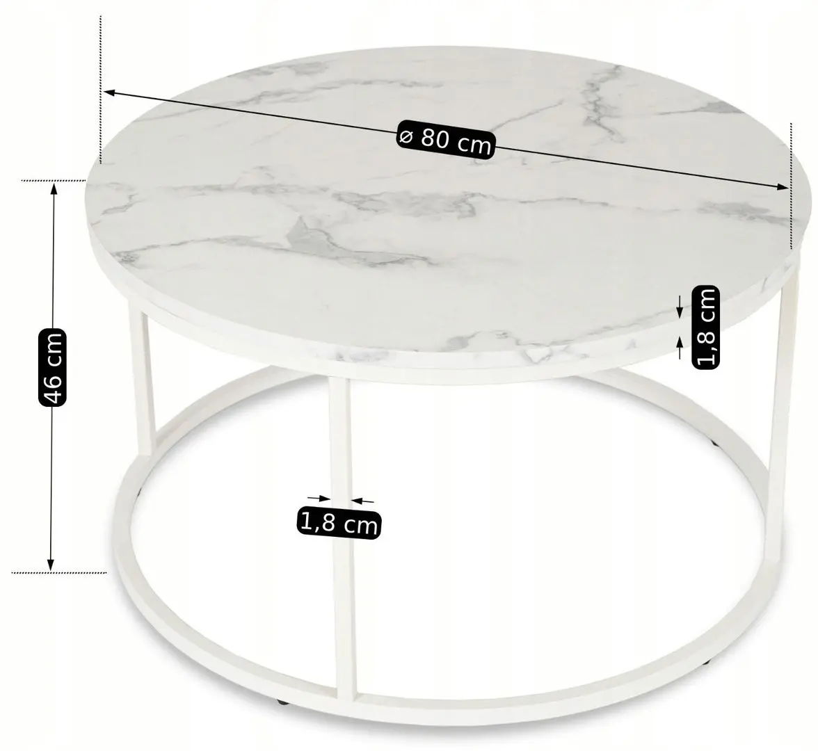 Masa pentru reviste Mebel Elite Agnes Max (White Marble/White)
