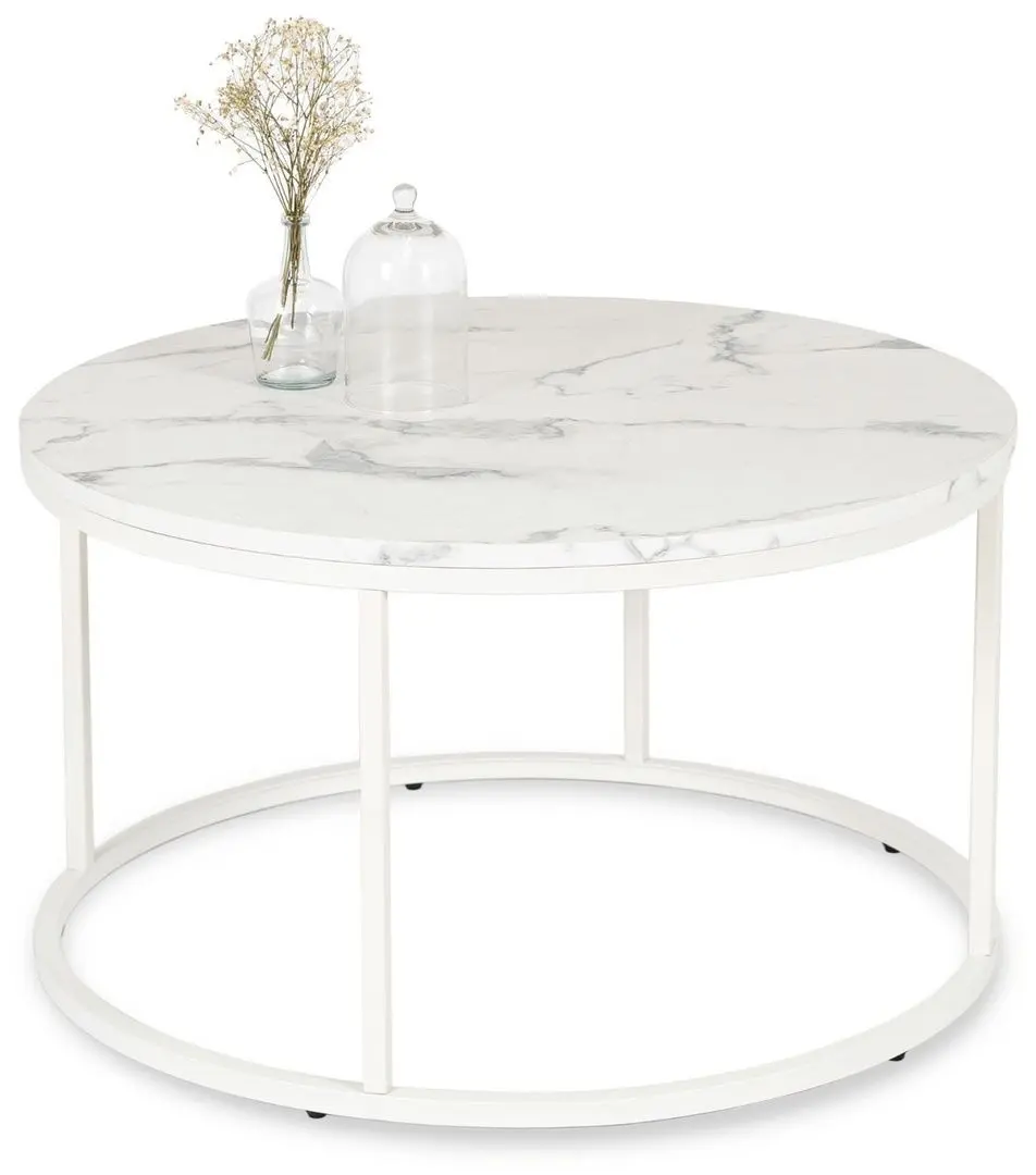 Masa pentru reviste Mebel Elite Agnes Max (White Marble/White)