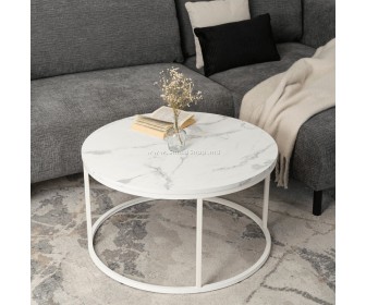 Masa pentru reviste Mebel Elite Agnes Max (White Marble/White)