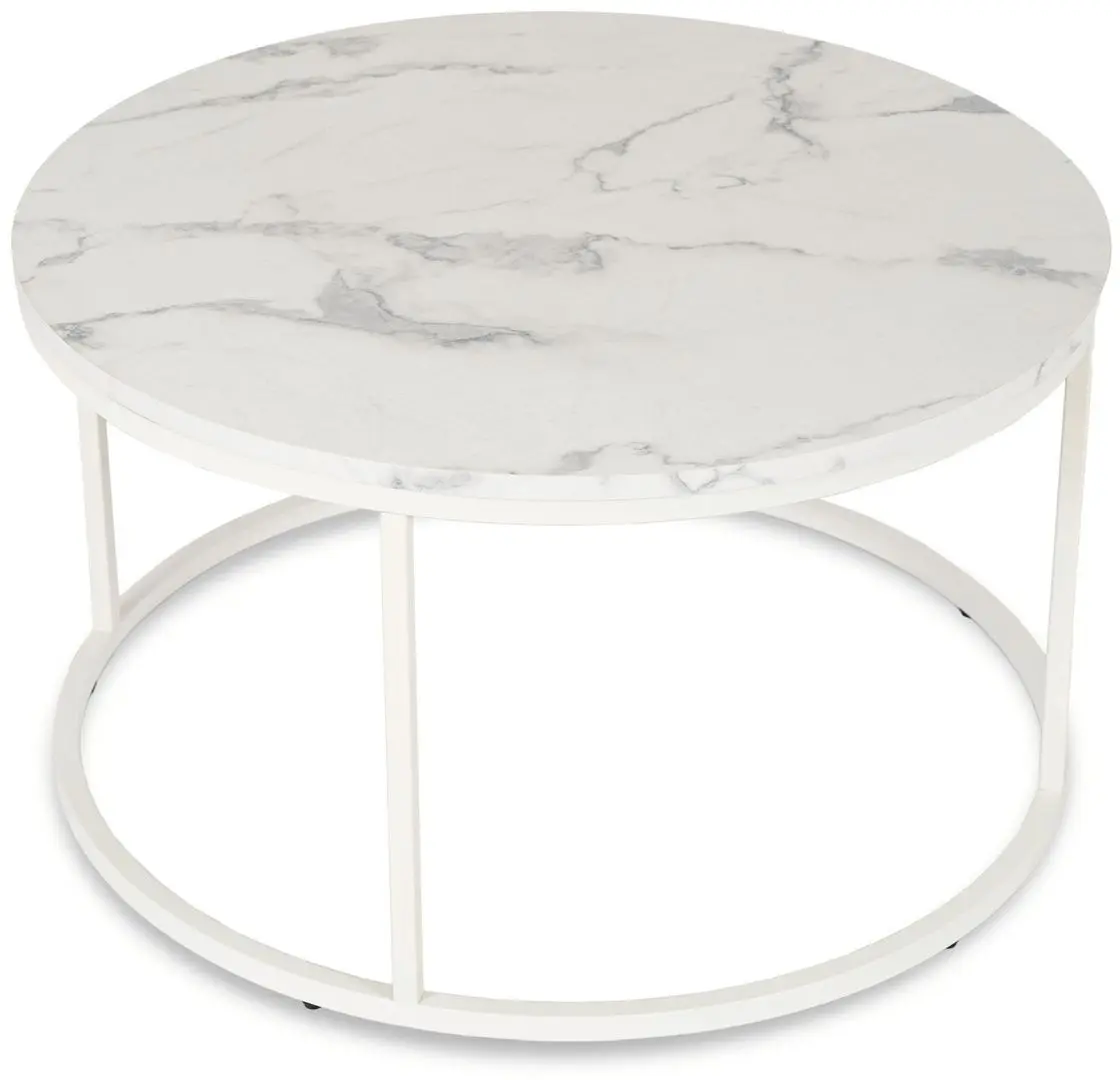 Masa pentru reviste Mebel Elite Agnes Max (White Marble/White)