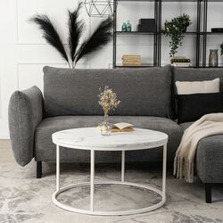 Masa pentru reviste Mebel Elite Agnes Max (White Marble/White) Thumb