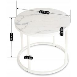 Masa pentru reviste Mebel Elite Agnes (White Marble/White) Thumb