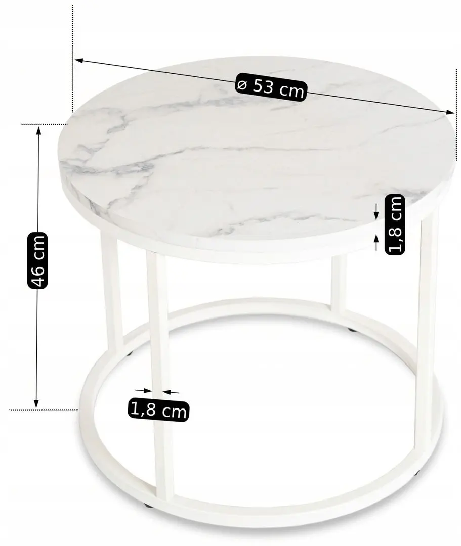 Masa pentru reviste Mebel Elite Agnes (White Marble/White)
