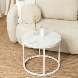 Masa pentru reviste Mebel Elite Agnes (White Marble/White)