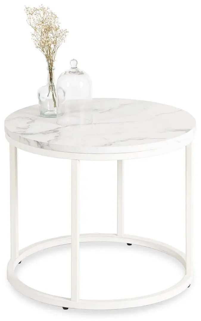 Masa pentru reviste Mebel Elite Agnes (White Marble/White)