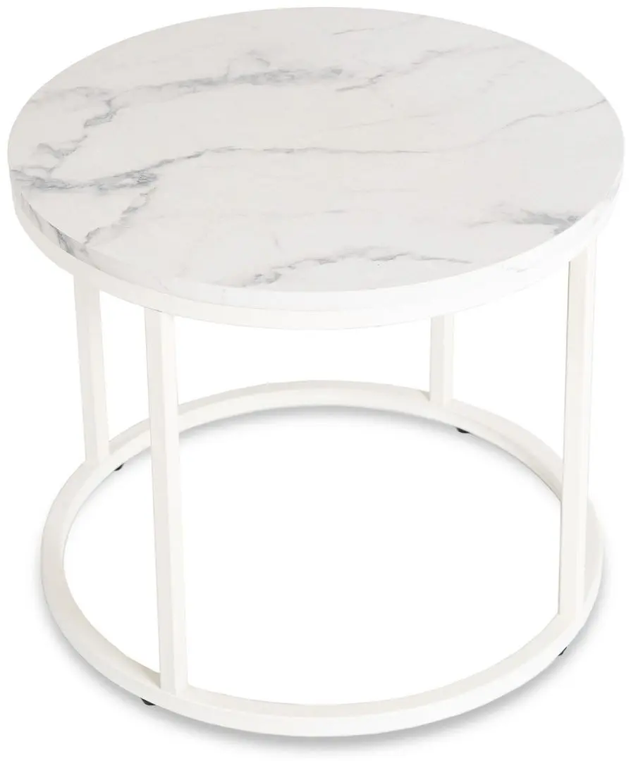 Masa pentru reviste Mebel Elite Agnes (White Marble/White)
