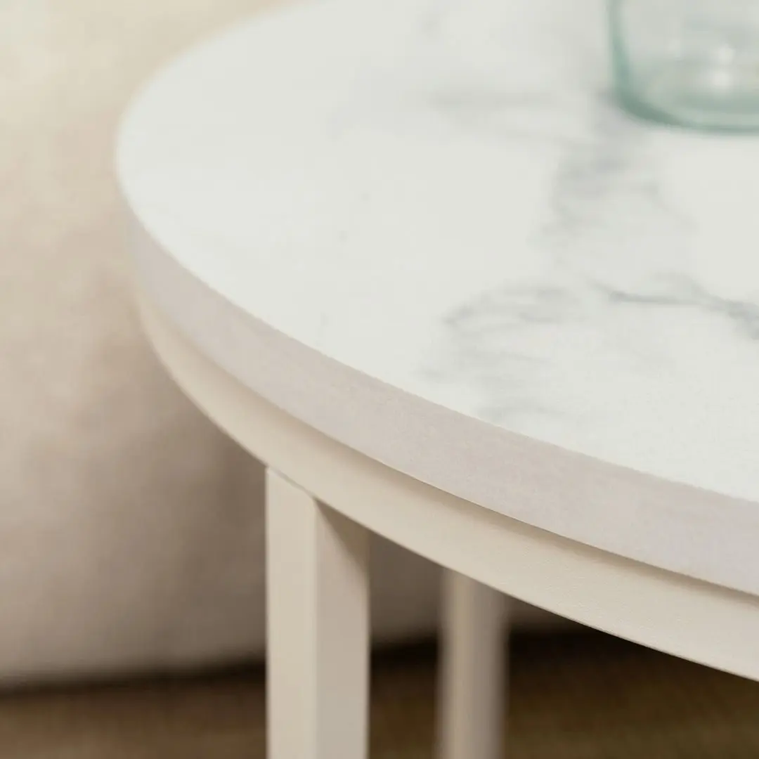 Masa pentru reviste Mebel Elite Agnes (White Marble/White)