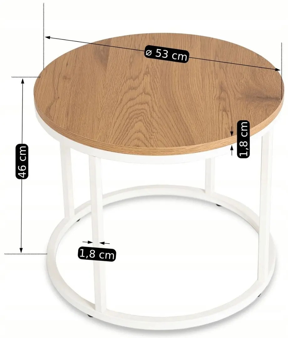 Masa pentru reviste Mebel Elite Ann (Natural Oak/White)