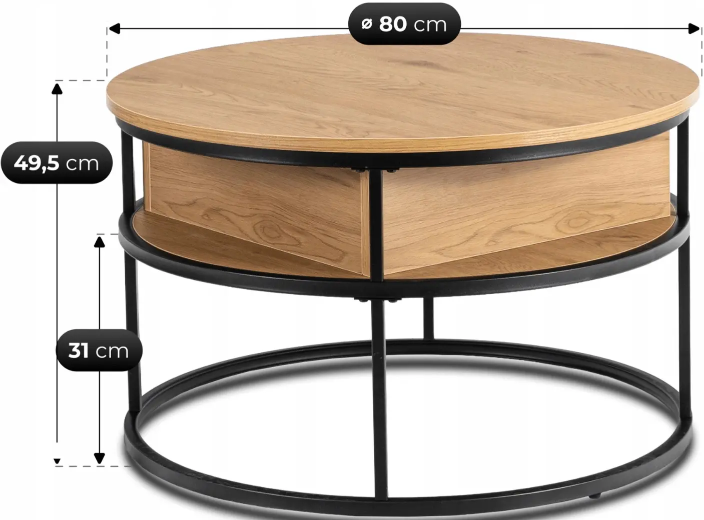 Masa pentru reviste Mebel Elite Astur (Oak/Black) - 6