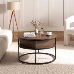 Masa pentru reviste Mebel Elite Astur (Rustic Oak/Black)