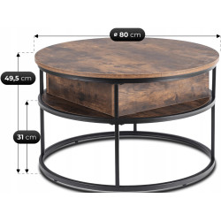 Masa pentru reviste Mebel Elite Astur (Rustic Oak/Black) Thumb