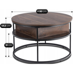 Masa pentru reviste Mebel Elite Astur (Walnut/Black) Thumb