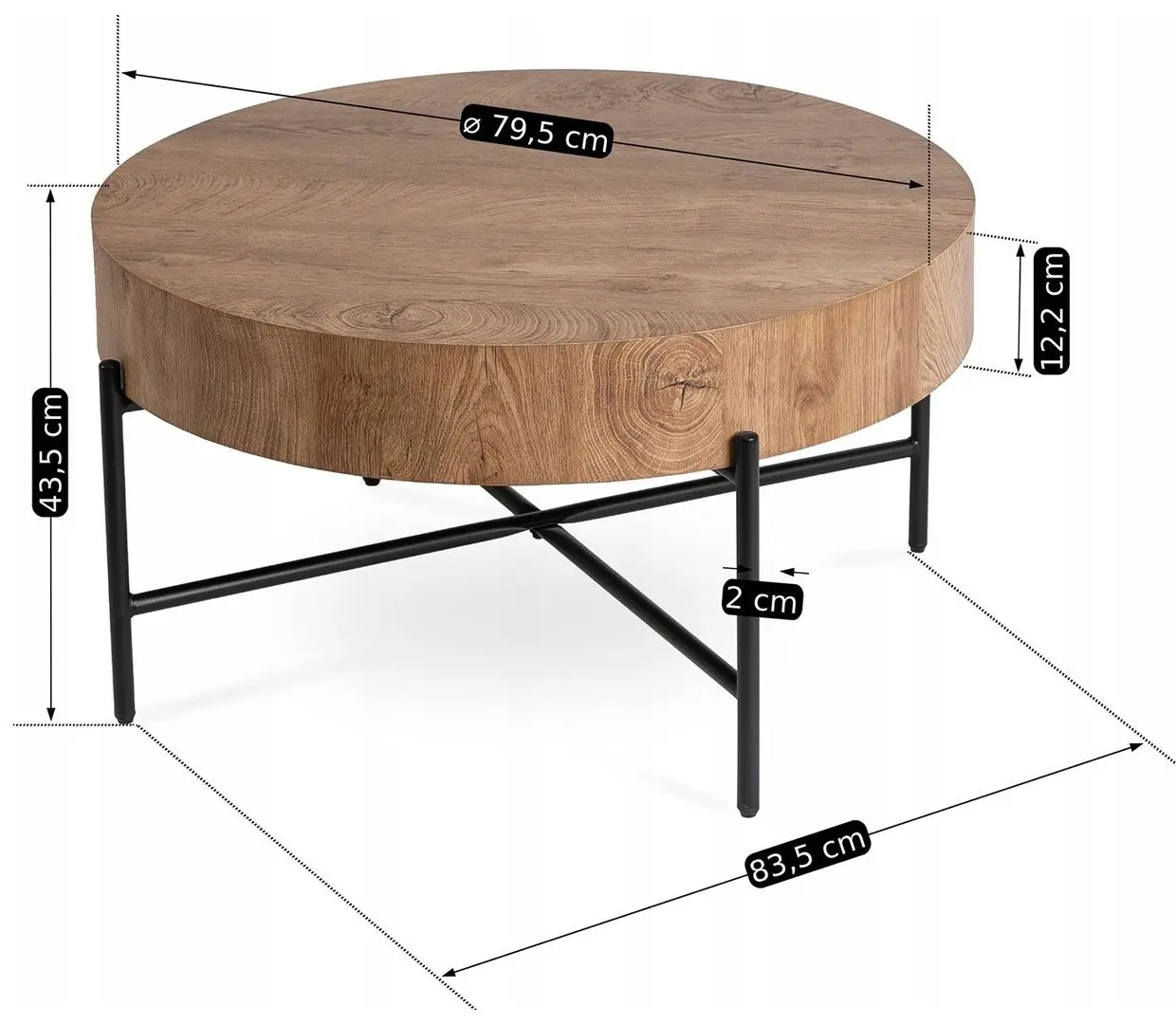 Masa pentru reviste Mebel Elite Belief (Oak/Black) - 2