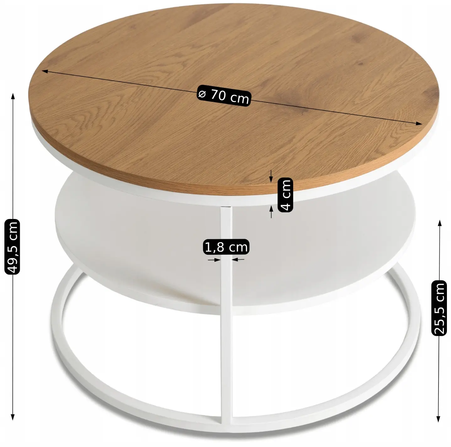 Masa pentru reviste Mebel Elite Best (Oak/White)