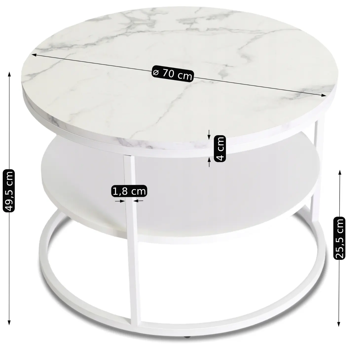 Masa pentru reviste Mebel Elite Best (White Marble)