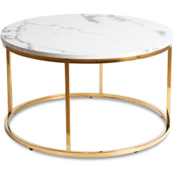 Журнальный столик Mebel Elite Cliff Max (White Marble/Gold) Thumb