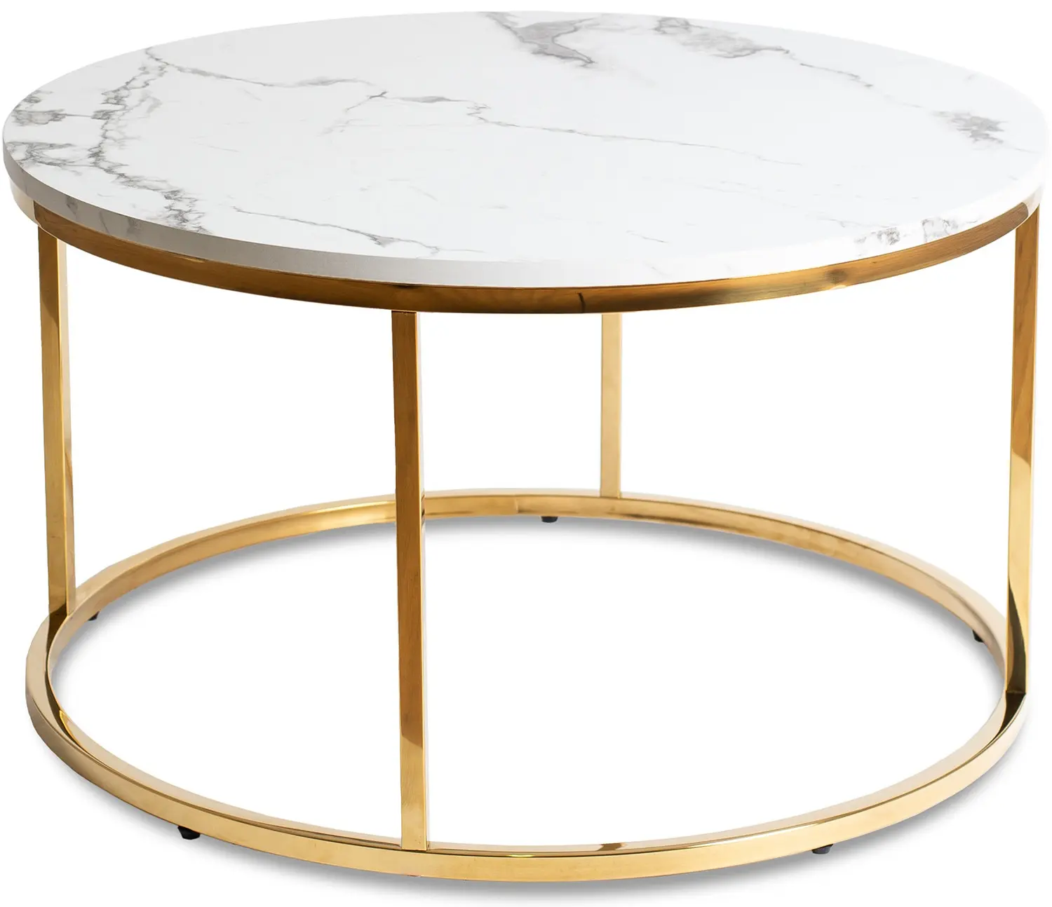 Журнальный столик Mebel Elite Cliff Max (White Marble/Gold)