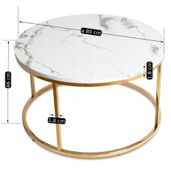 Журнальный столик Mebel Elite Cliff Max (White Marble/Gold) Thumb