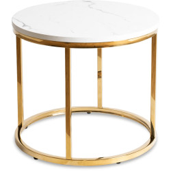 Журнальный столик Mebel Elite Cliff (White Marble/Gold) Thumb