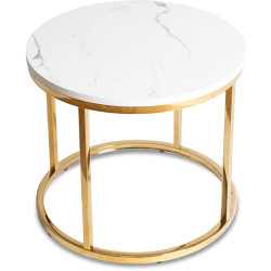 Журнальный столик Mebel Elite Cliff (White Marble/Gold) Thumb