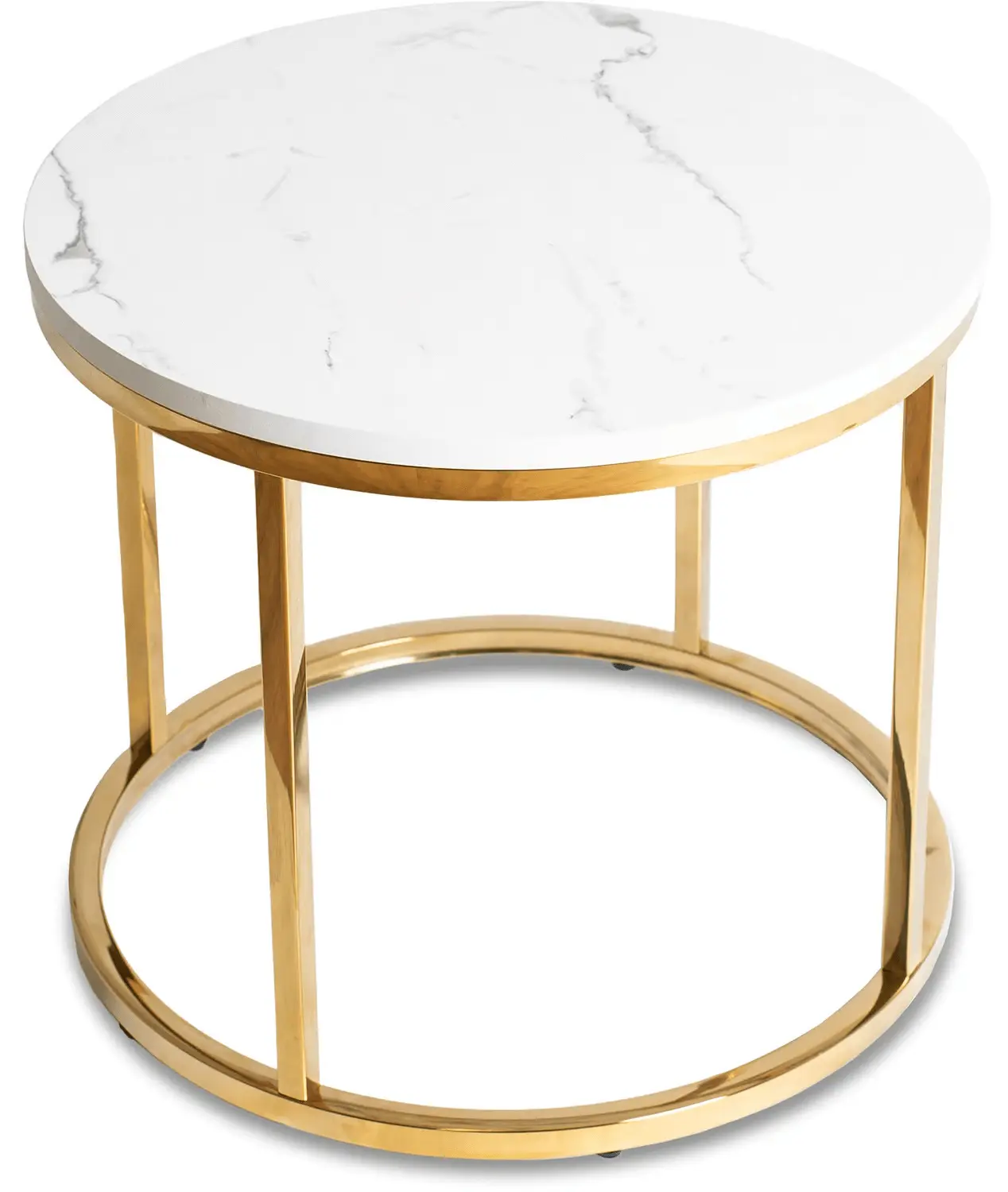 Журнальный столик Mebel Elite Cliff (White Marble/Gold)