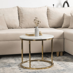 Журнальный столик Mebel Elite Cliff (White Marble/Gold) Thumb