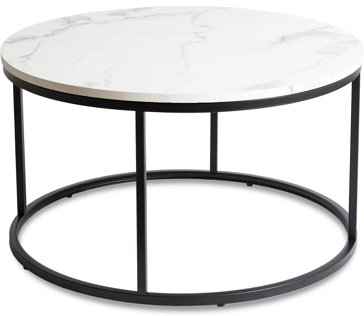 Masa pentru reviste Mebel Elite Conny Max (White Marble/Black)