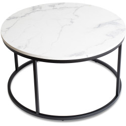 Masa pentru reviste Mebel Elite Conny Max (White Marble/Black) Thumb