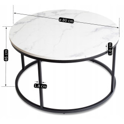 Masa pentru reviste Mebel Elite Conny Max (White Marble/Black) Thumb