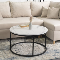 Masa pentru reviste Mebel Elite Conny Max (White Marble/Black) Thumb