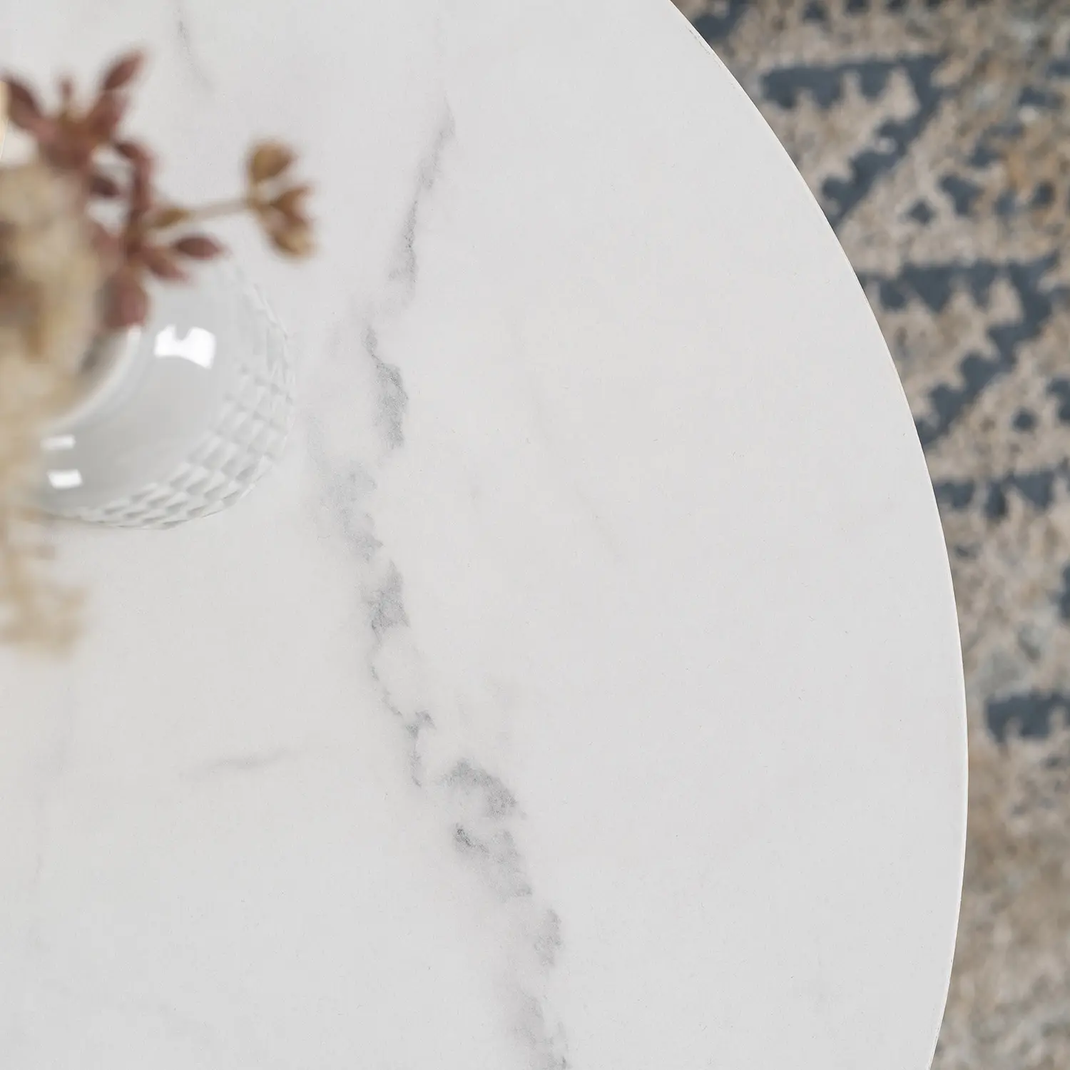 Masa pentru reviste Mebel Elite Conny Max (White Marble/Black)