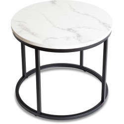 Masa pentru reviste Mebel Elite Conny (White Marble/Black) Thumb