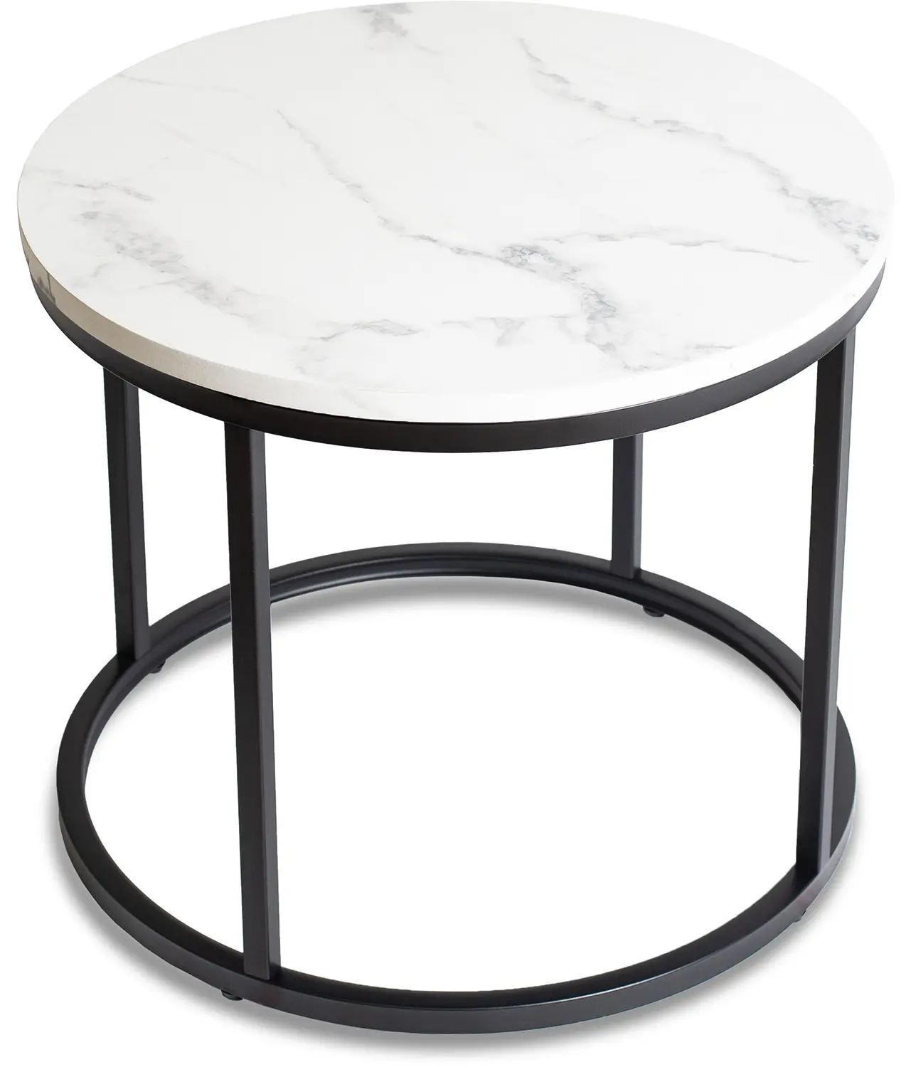 Masa pentru reviste Mebel Elite Conny (White Marble/Black)