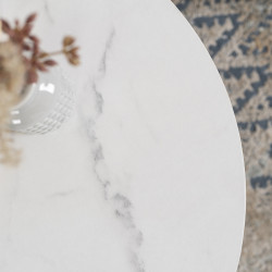 Masa pentru reviste Mebel Elite Conny (White Marble/Black) Thumb