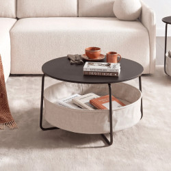 Masuta cafea Mebel Elite Dora (Black/Beige)