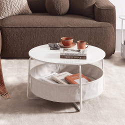 Masuta cafea Mebel Elite Dora (White/Beige)