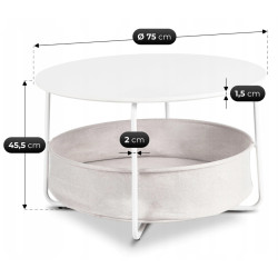 Masuta cafea Mebel Elite Dora (White/Beige) Thumb