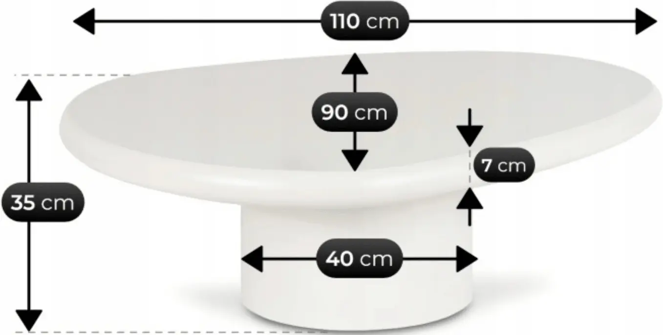 Masa pentru reviste Mebel Elite Emile 110 (White) - 5