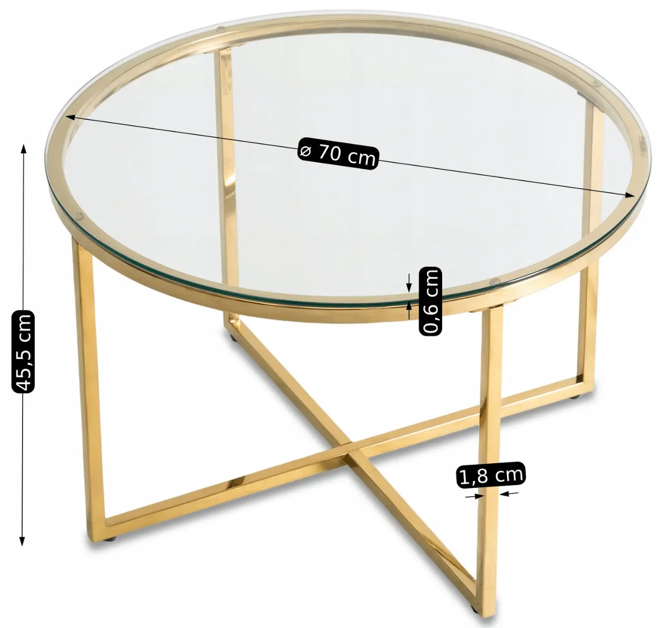 Журнальный столик Mebel Elite Flip (Transparent/Gold) - 6
