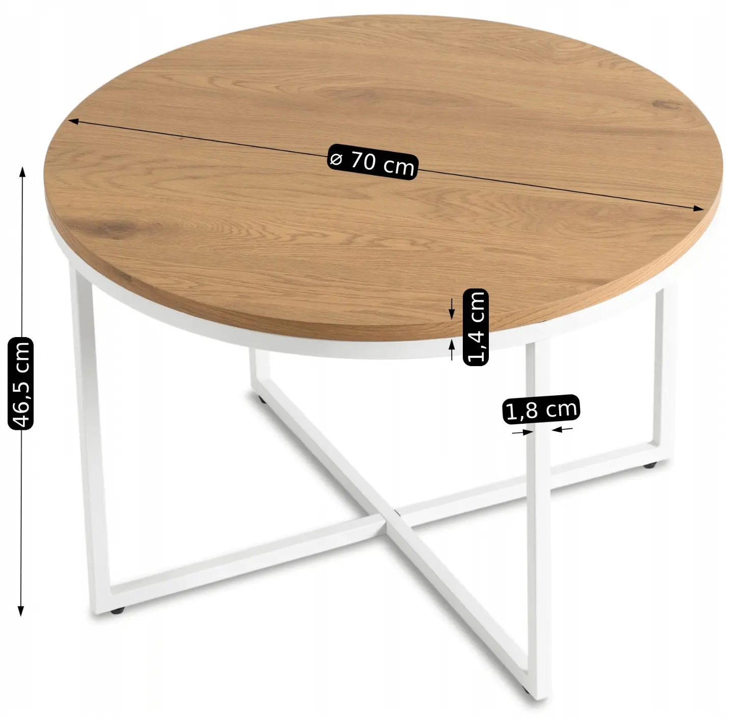 Masa pentru reviste Mebel Elite Hantel (Golden Oak/White)