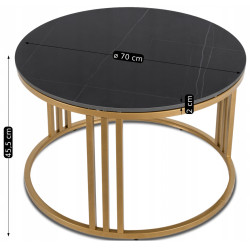 Журнальный столик Mebel Elite Korin (Black Marble/Gold) Thumb