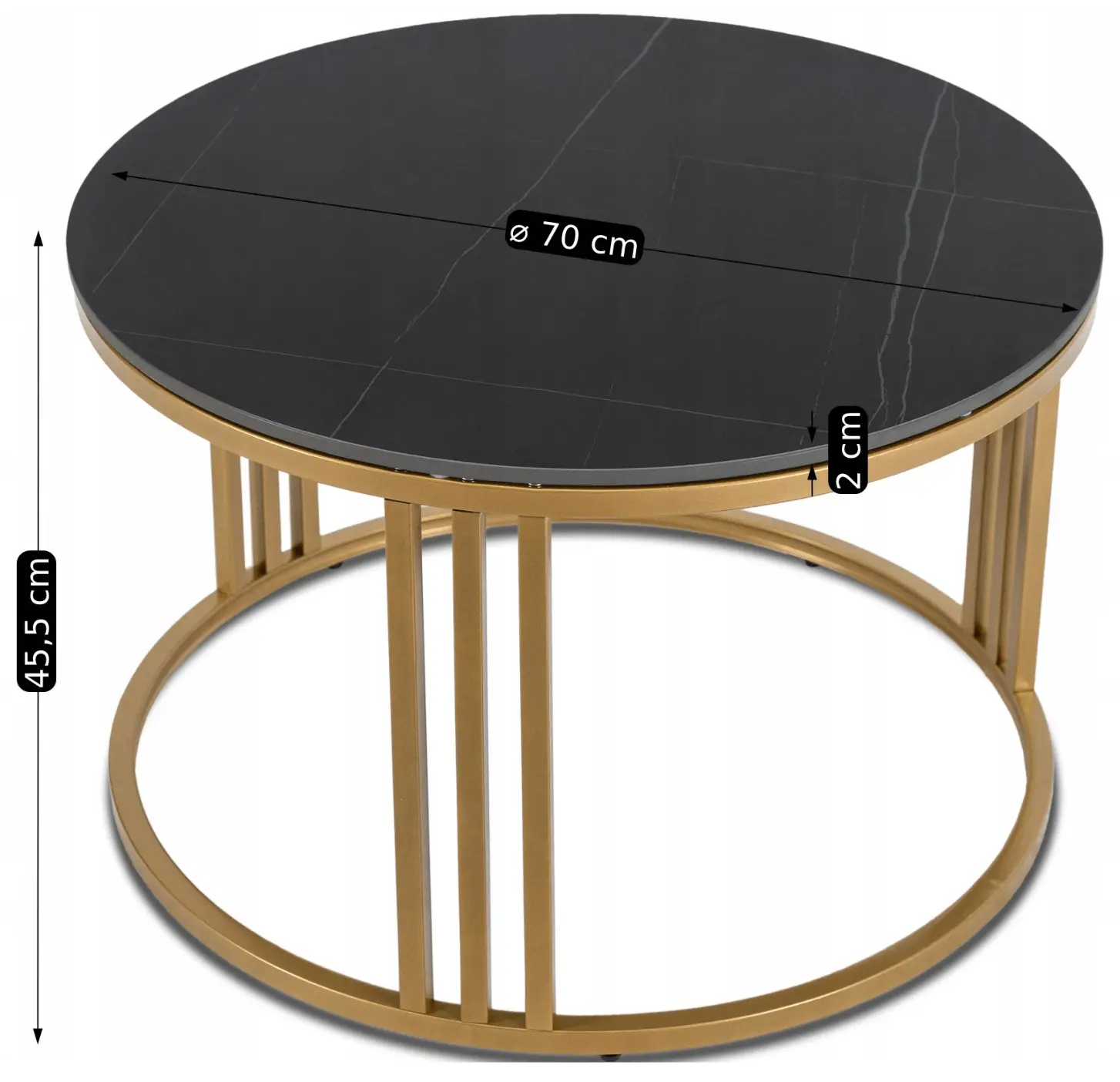 Журнальный столик Mebel Elite Korin (Black Marble/Gold)