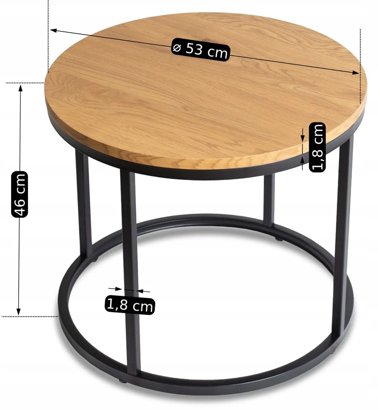 Masa pentru reviste Mebel Elite Lella (Golden Oak/Black) - 4