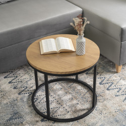 Masa pentru reviste Mebel Elite Lella (Golden Oak/Black) Thumb