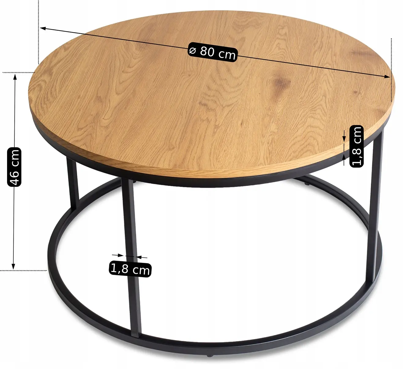 Журнальный столик Mebel Elite Lella Max (Golden Oak/Black)