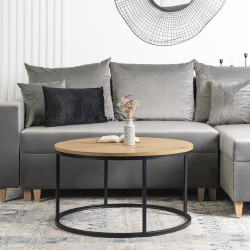 Журнальный столик Mebel Elite Lella Max (Golden Oak/Black) Thumb