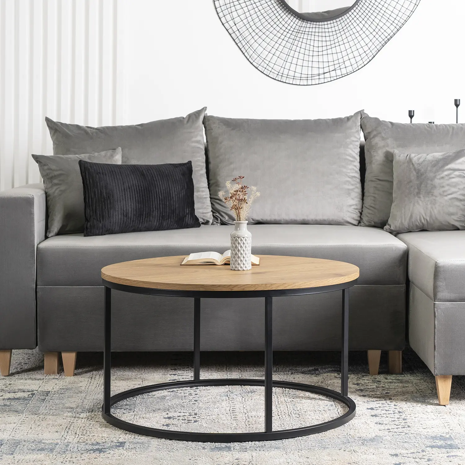 Журнальный столик Mebel Elite Lella Max (Golden Oak/Black)